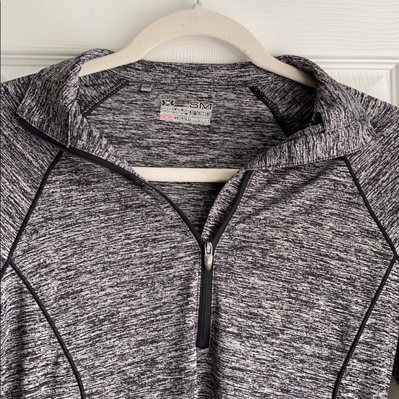 Quarter Zip Semi-Fitted Under Armour Gray Pullover - Picture 2 of 8